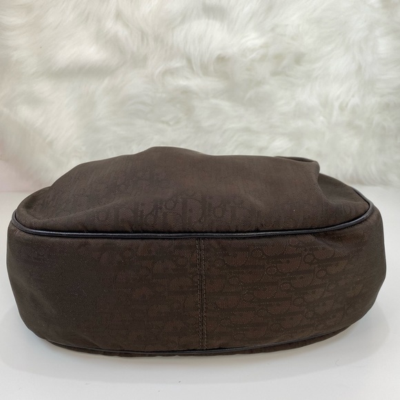 💯% AUTHENTIC CHRISTIAN DIOR Nylon Monogram Lovely Hobo Brown - Picture 6 of 15